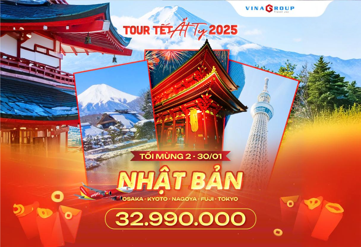 [Tết 2025] (Tối M2) Tour Nhật Bản - Cung Đường Vàng